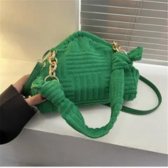 Towel Fabric Cloud Bag Acrylic Chains Women Handbag