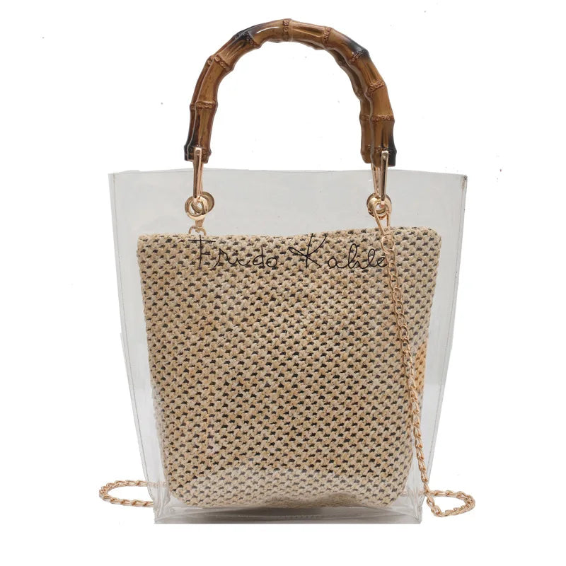 Transparent Women's Shoulder Bags Large Capacity PVC Handbags