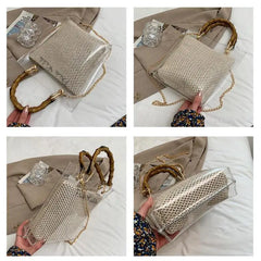 Transparent Women's Shoulder Bags Large Capacity PVC Handbags