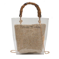 Transparent Women's Shoulder Bags Large Capacity PVC Handbags