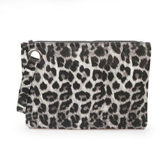 Leopard Print Ladies Clutch Multicolor Retro Flat Bag Large Capacity