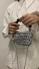 Weave Beading Chain Crossbody Bag Winter