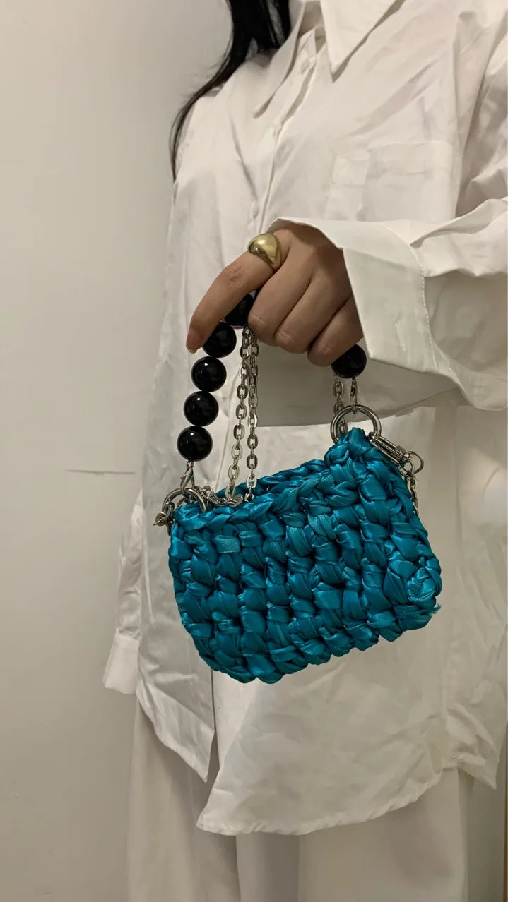 Weave Beading Chain Crossbody Bag Winter