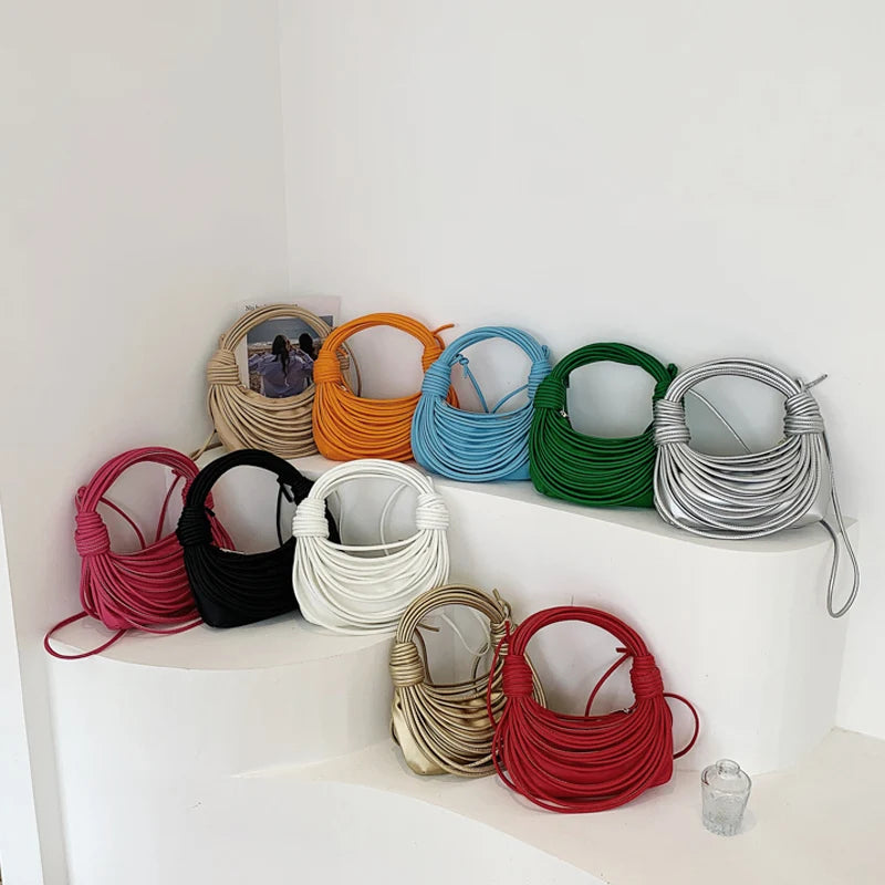 Wire Bundle Weaving Shoulder Bag for Women Ladies Handbags