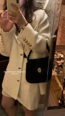 Matte Velvet Retro Small Shoulder Bag Vintage Solid Female Tote Underarm Bag
