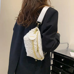 Women Fanny Pack High Canvas Waist Bag Casual Shoulder Crossbody Chest Bag Handb