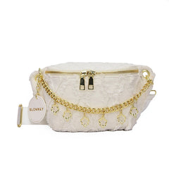 Women Fanny Pack High Canvas Waist Bag Casual Shoulder Crossbody Chest Bag Handb