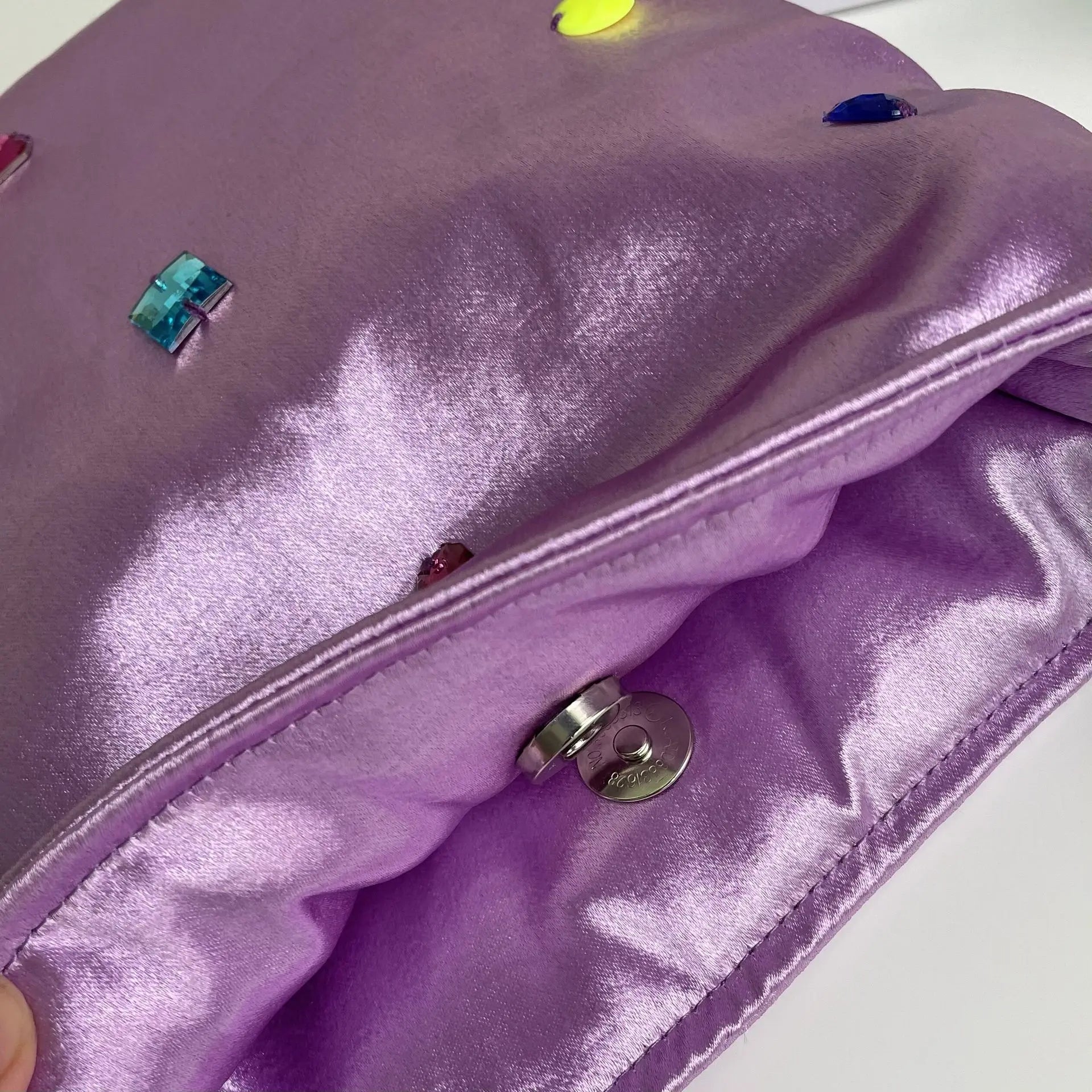 Retro Stuffed Cotton Small Shoulder Bag with Diamonds