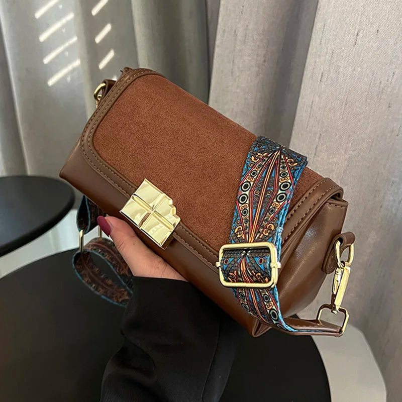 Women Suede Handbag And Purse High Coffee Shoulder Bags