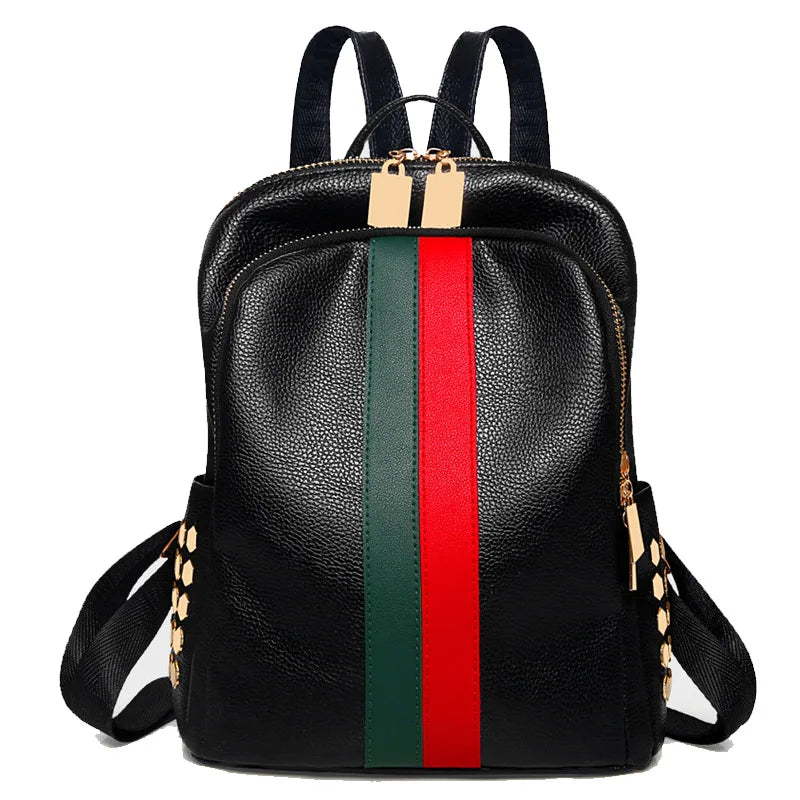 Women Travel Backpack Soft PU Leather School Backpack