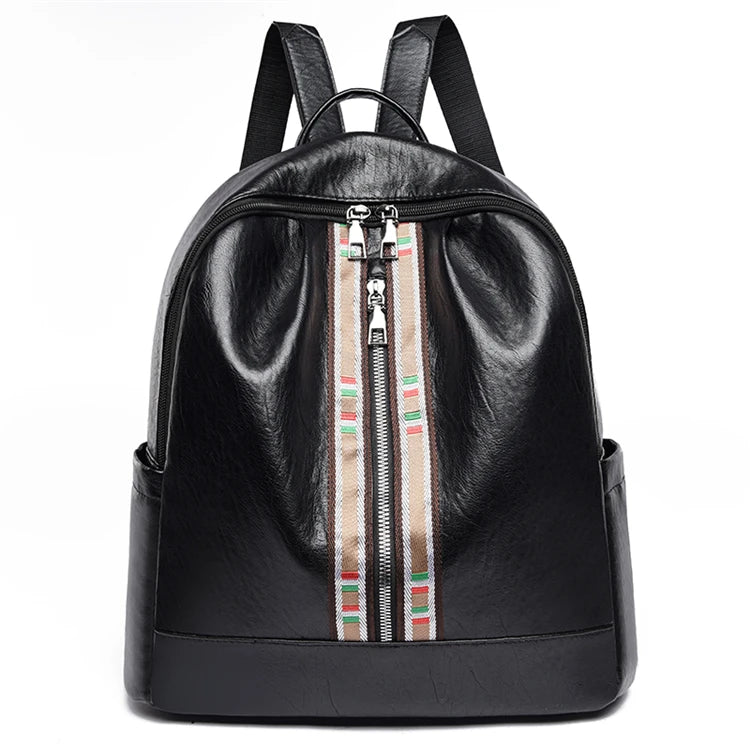 Women Travel Backpack High PU Leather Girls School Backpack