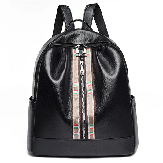 Women Travel Backpack High PU Leather Girls School Backpack