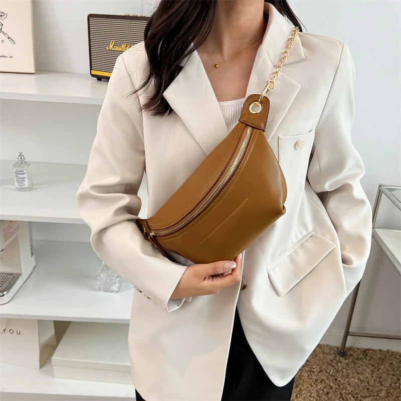 Premium Leather Women Waist Bag Fanny Pack Phone Pack Belt Bag