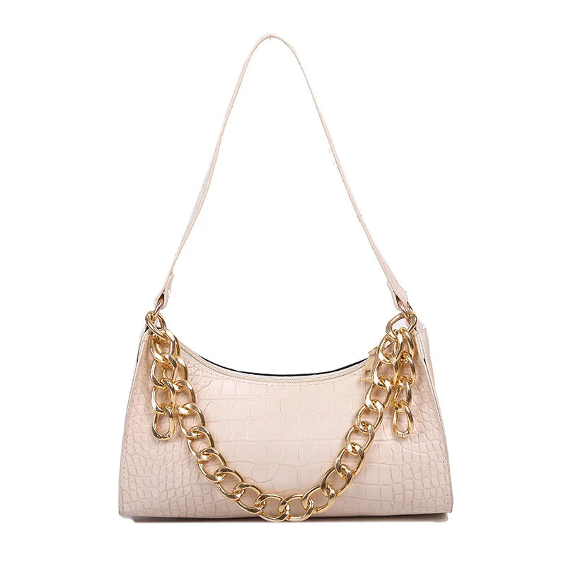 Crocodile Pattern Shoulder Bag Underarm Bag Fashionable Niche