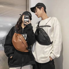 Women's Fanny Pack High PU Leather Waist Bag Casual Shoulder Chest Bags