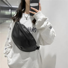 Women's Fanny Pack High PU Leather Waist Bag Casual Shoulder Chest Bags