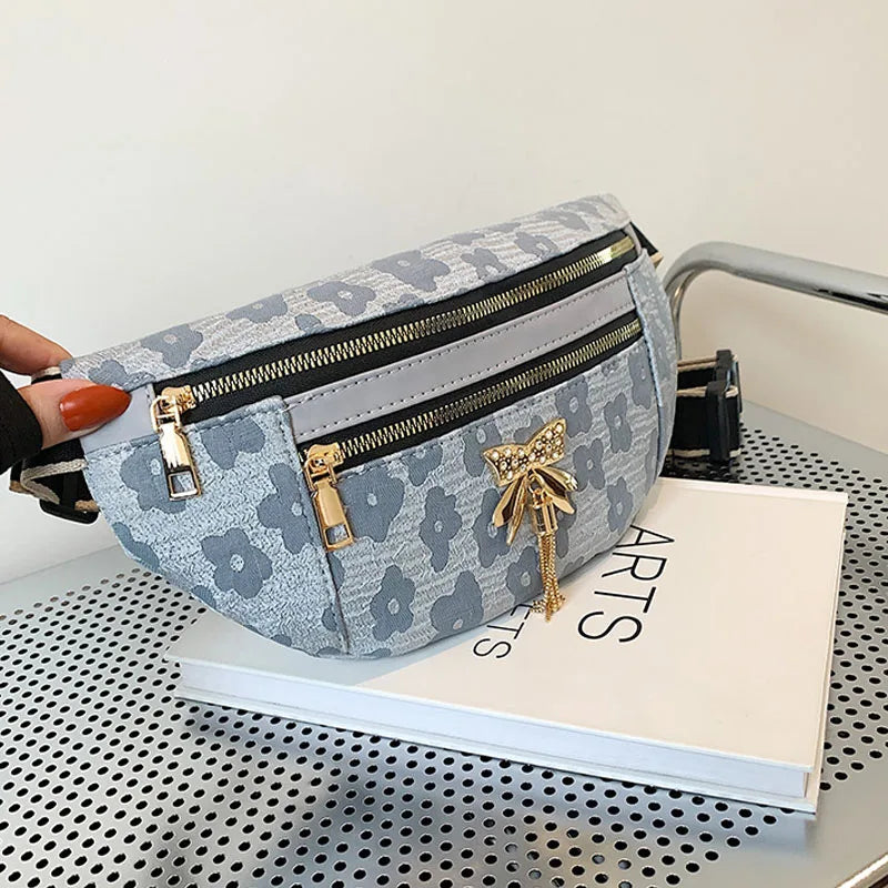 Canvas Waist Bag Shoulder Crossbody Chest Bags Handbag Female Belt Bag