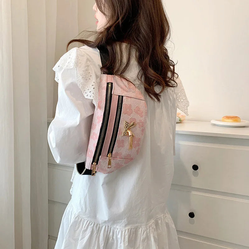 Canvas Waist Bag Shoulder Crossbody Chest Bags Handbag Female Belt Bag