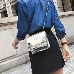 Square PU Leather Messenger Bag