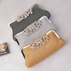 Rhinestone Crystal Evening Clutch Crossbody Bag