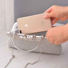 Rhinestone Crystal Evening Clutch Crossbody Bag
