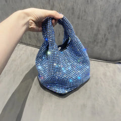 Rhinestone Evening Party Bucket Purse Crossbody Shoulder Bag