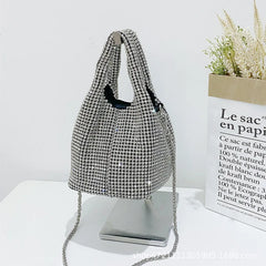 Rhinestone Evening Party Bucket Purse Crossbody Shoulder Bag