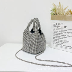 Rhinestone Evening Party Bucket Purse Crossbody Shoulder Bag