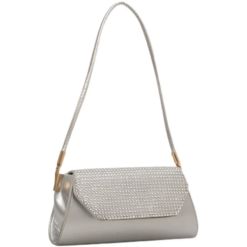 Diamonds Shoulder Bag for Women All-match Underarm Bags Texture Pu Leather