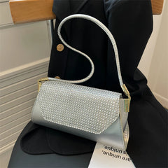 Diamonds Shoulder Bag for Women All-match Underarm Bags Texture Pu Leather