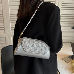 Diamonds Shoulder Bag for Women All-match Underarm Bags Texture Pu Leather