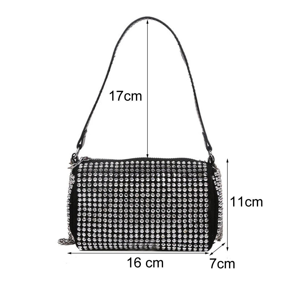 Diamonds Shoulder Hobo Bag Women Handbag Shinny Rhinestone Crossbody Bag