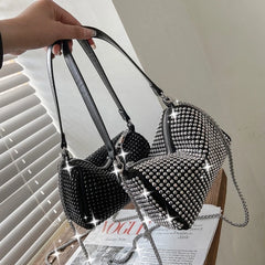 Diamonds Shoulder Hobo Bag Women Handbag Shinny Rhinestone Crossbody Bag