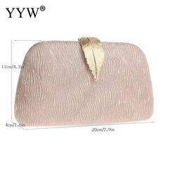 Small Clutch Purses for Women Wedding Evening Party Handbags Leaves Clasp