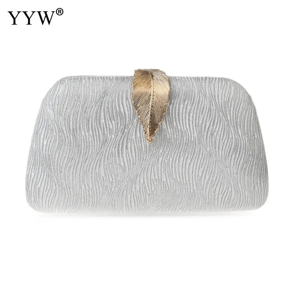 Small Clutch Purses for Women Wedding Evening Party Handbags Leaves Clasp