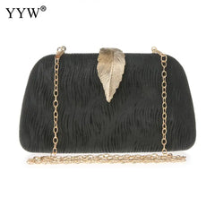 Small Clutch Purses for Women Wedding Evening Party Handbags Leaves Clasp
