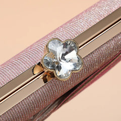 Crystal Flower Clutch Bag Bow Women's Handbags Wedding Party Purse 4 Colors