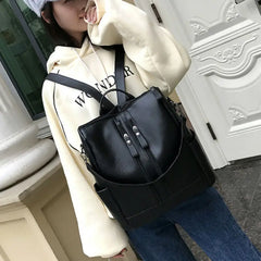 Women PU Leather Backpacks Shoulder Bags Large Capacity School Bag