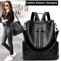 Women PU Leather Backpacks Shoulder Bags Large Capacity School Bag
