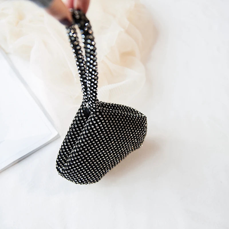 Diamond Drop Shape Satin Party Women Handbag Clutch Bag Female Bag Purse