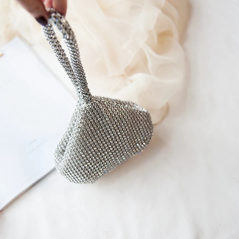 Diamond Drop Shape Satin Party Women Handbag Clutch Bag Female Bag Purse