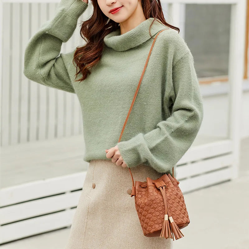 Vintage Bucket Bag Women Crossbody Retro Shoulder Tote