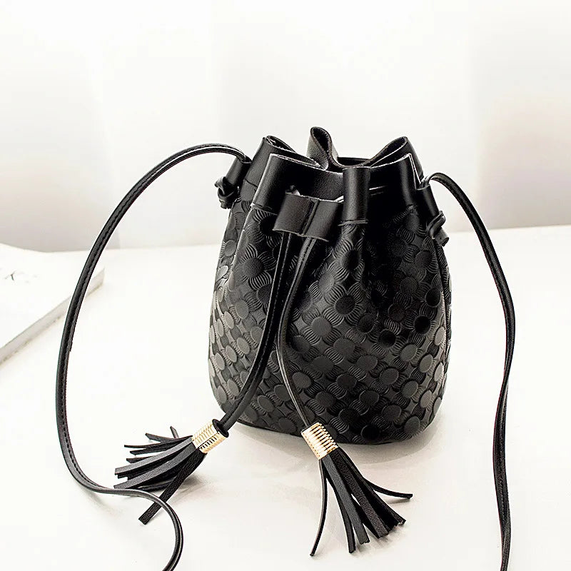 Lychee Pattern Women Bucket Bag Vintage Messenger Bag