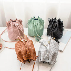 Lychee Pattern Women Bucket Bag Vintage Messenger Bag