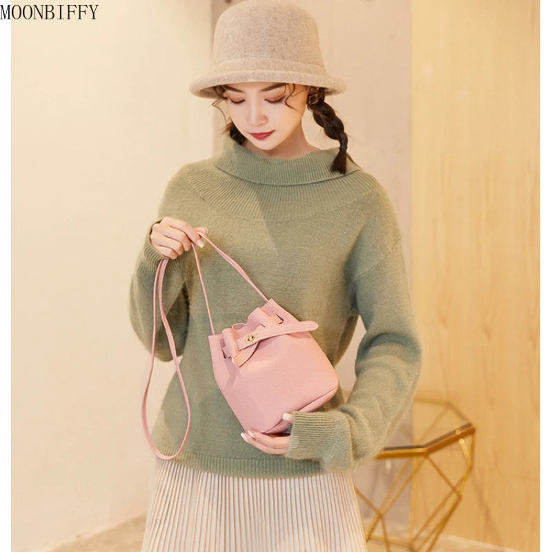 Vintage Bucket Bag Women Crossbody Retro Shoulder Tote