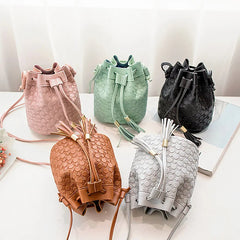 Lychee Pattern Vintage Messenger Bucket Bag