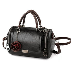 Women Shoulder Bag with Flower Pendant Ladies Totes Party Purse Boston Handbag