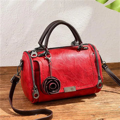 Women Shoulder Bag with Flower Pendant Ladies Totes Party Purse Boston Handbag