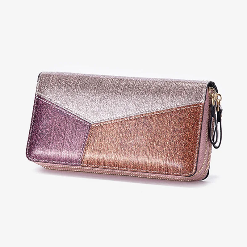 Zipper Women's Wallet Clutch Bag Purse Wristlets Mobile Phone Leather
