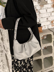 Summer PU Leather Women's Shoulder Bag Solid Underarm Top Handle Bag
